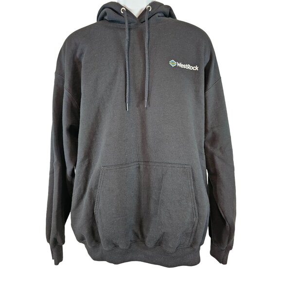 Port & Co. Core Fleece Black Pullover Hoodie Sweatshirt Size XL WestRock Logo - Picture 1 of 8